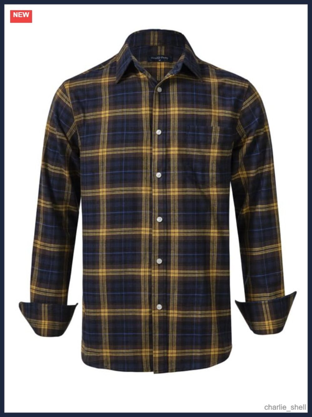 Men's Cotton Flannel Plaid Shirt Long Sleeve Casual Button Down Regular Fit